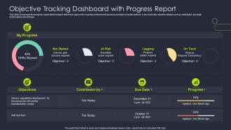 Objective Tracking Dashboard With Progress Report