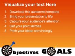 Objectives and goals success powerpoint templates and powerpoint backgrounds 0811