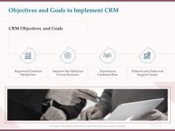 Objectives And Goals To Implement CRM Ppt Powerpoint Presentation Gallery Icon