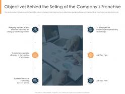 Objectives Behind The Selling Of The Companys Franchise Selling An Existing Franchise Business