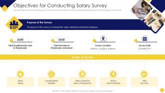 Objectives For Conducting Salary Survey Salary Assessment Report Ppt Slides Example Topics
