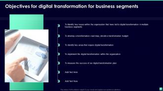 Objectives For Digital Transformation For Business Segments Ppt Infographic Template Icon