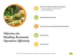 Objectives for handling restaurant operations effectively point ppt powerpoint presentation file tips