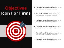Objectives icon for firms ppt presentation