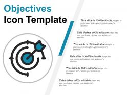 Objectives icon template ppt sample download