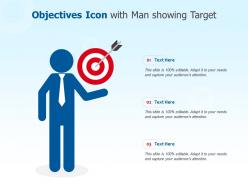 Objectives icon with man showing target