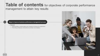 Objectives Of Corporate Performance Management To Attain Key Results Complete Deck Pre-designed Editable