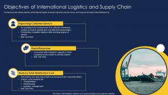 Objectives Of International Logistics And Supply Chain