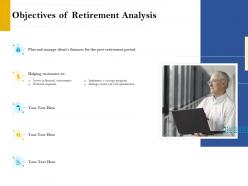 Objectives of retirement analysis retirement analysis ppt infographic template ideas