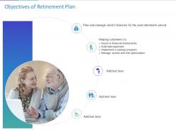 Objectives of retirement plan ppt powerpoint presentation infographics