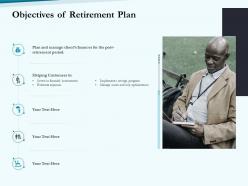 Objectives of retirement plan social pension ppt ideas