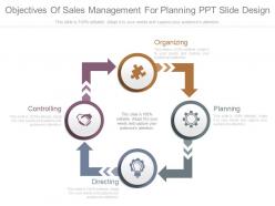 Objectives of sales management for planning ppt slide design