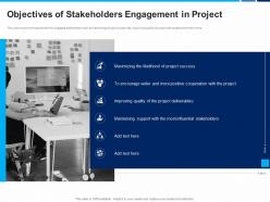 Objectives of stakeholders engagement in project influential success ppt visual aids