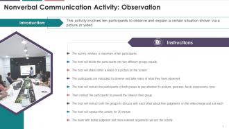 Observation Activity For Nonverbal Communication Training Ppt
