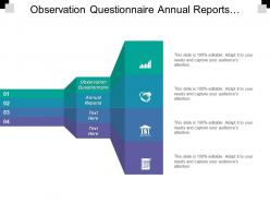 Observation questionnaire annual reports significant literature previous vouchers