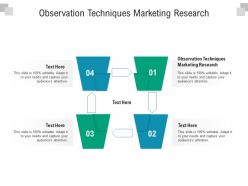 Observation techniques marketing research ppt powerpoint presentation model design templates cpb