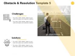 Obstacle and resolution template idea blub ppt powerpoint presentation icon portrait