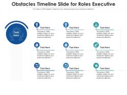 Obstacles timeline slide for roles executive infographic template