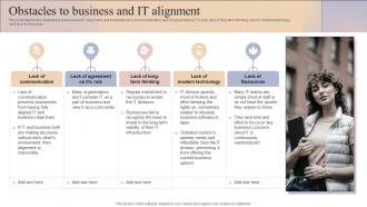 Obstacles To Business And It Alignment Business And It Alignment Ppt Show Professional