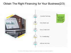 Obtain the right financing for your business crowdfunding company management ppt formats