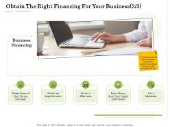 Obtain the right financing for your business microloan administration management ppt clipart