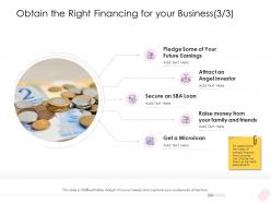 Obtain the right financing for your business ppt slides