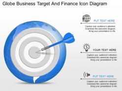 Oc globa business target and finance icon diagram powerpoint template