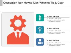 Occupation icon having man wearing tie and gear