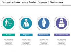 Occupation Icons Having Teacher Engineer And Businessman
