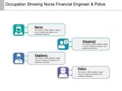 Occupation showing nurse financial engineer and police