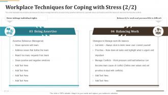 Occupational Stress Management Strategies Workplace Techniques For Coping With Stress