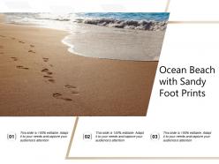 Ocean beach with sandy foot prints