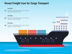 Ocean freight icon for cargo transport