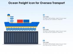 Ocean Freight Icon For Oversea Transport