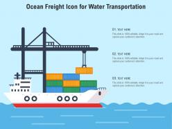 Ocean freight icon for water transportation