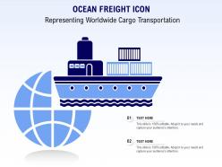 Ocean freight icon representing worldwide cargo transportation