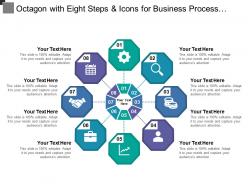 Octagon with eight steps and icons for business process presentation