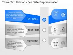 Od three text ribbons for data representation powerpoint template