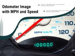Odometer image with mph and speed