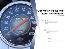 Odometer of bike with red speedometer