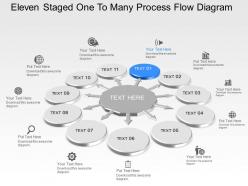 Oe eleven staged one to many process flow diagram powerpoint template