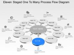 Oe eleven staged one to many process flow diagram powerpoint template