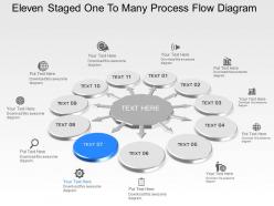 Oe eleven staged one to many process flow diagram powerpoint template