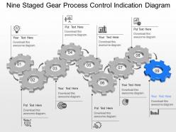 87814418 style variety 1 gears 9 piece powerpoint presentation diagram infographic slide