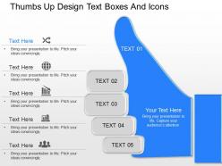 Of thumbs up design text boxes and icons powerpoint template