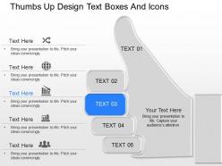Of thumbs up design text boxes and icons powerpoint template