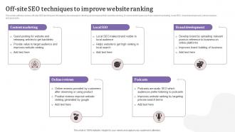 Off Site SEO Techniques To Improve Website Ranking