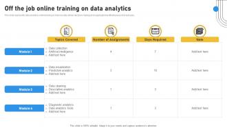Off The Job Online Training On Data Analytics