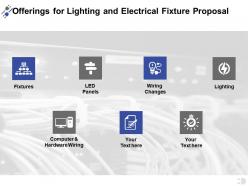 Offerings for lighting and electrical fixture proposal ppt powerpoint presentation portfolio deck
