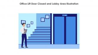 Office Lift Door Closed And Lobby Area Illustration